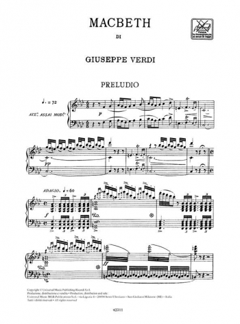 Verdi Macbeth Opera Vocal Score Ricordi